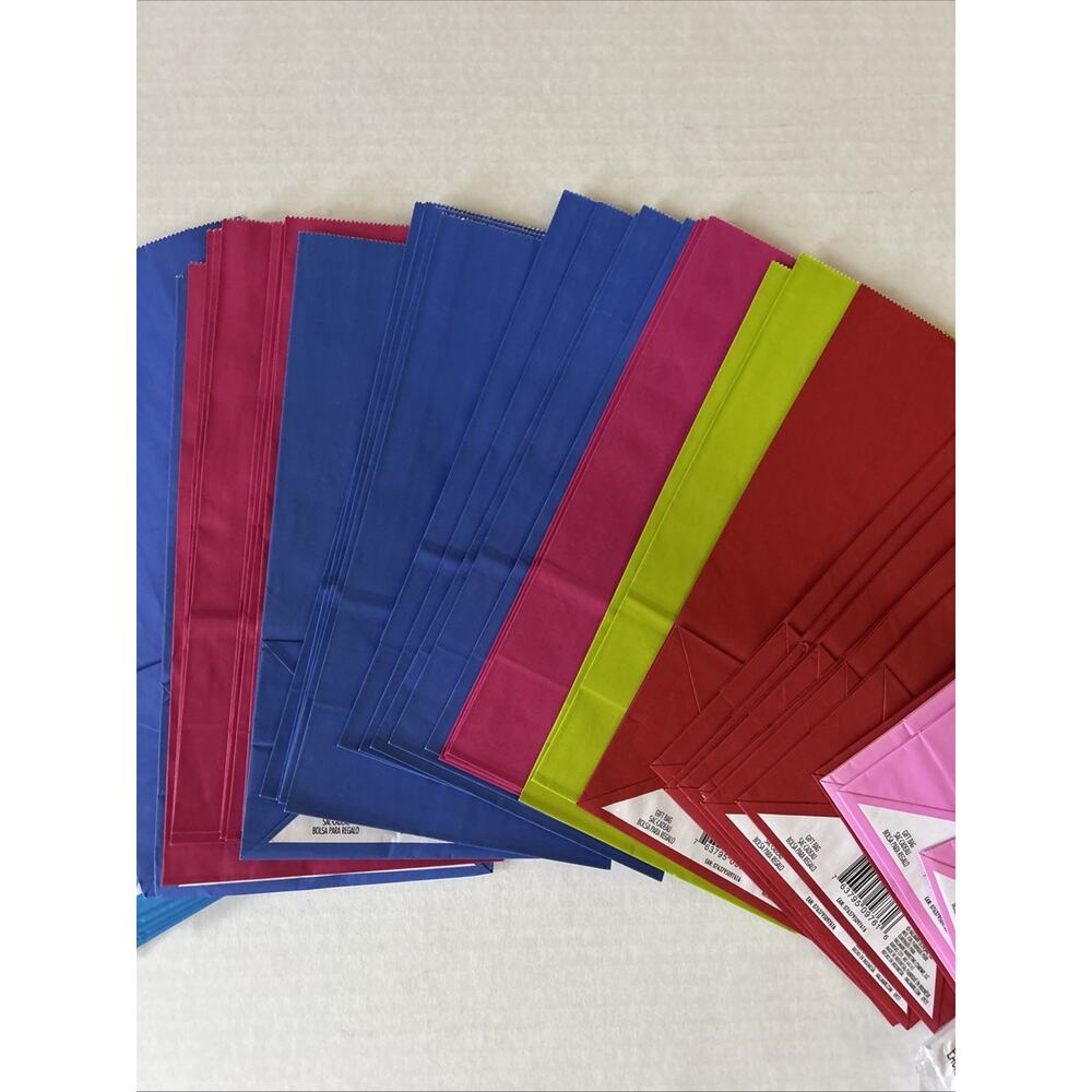 hallmark lot of 49 paper gift bags Plus 2 new Tissue Paper. Pink Blue Red Green - Picture 3 of 6